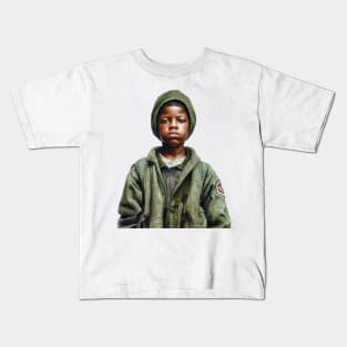 Military Minded Street Soldier Urban Warrior Black Boy Kids T-Shirt